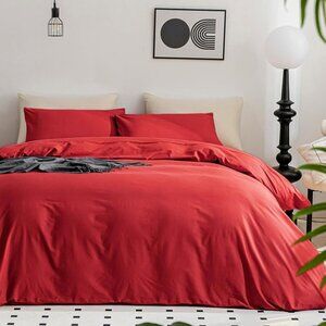 Red Duvet Cover King Size - Red, King 104"x90"